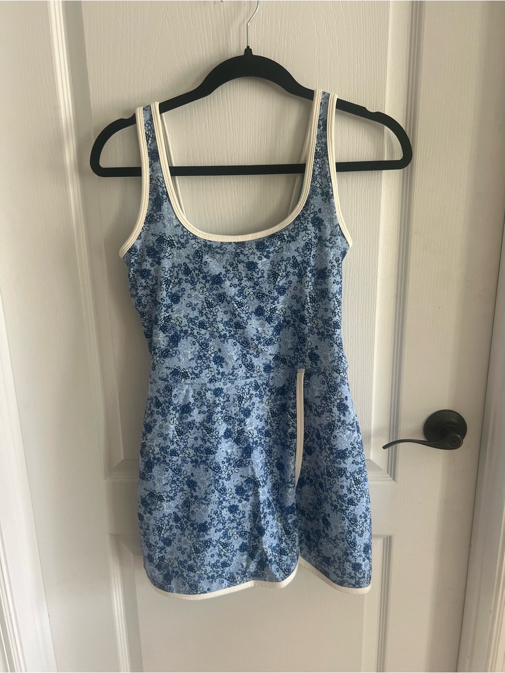 JoyLab Blue Floral Tank Tennis Dress with Built in Shorts